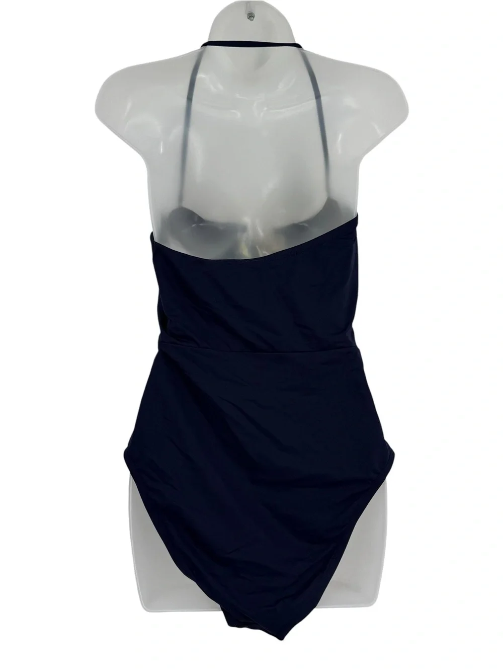 Trina Turk Bal Harbour Halter Bandeau One-Piece Swimsuit Navy Blue Size 12